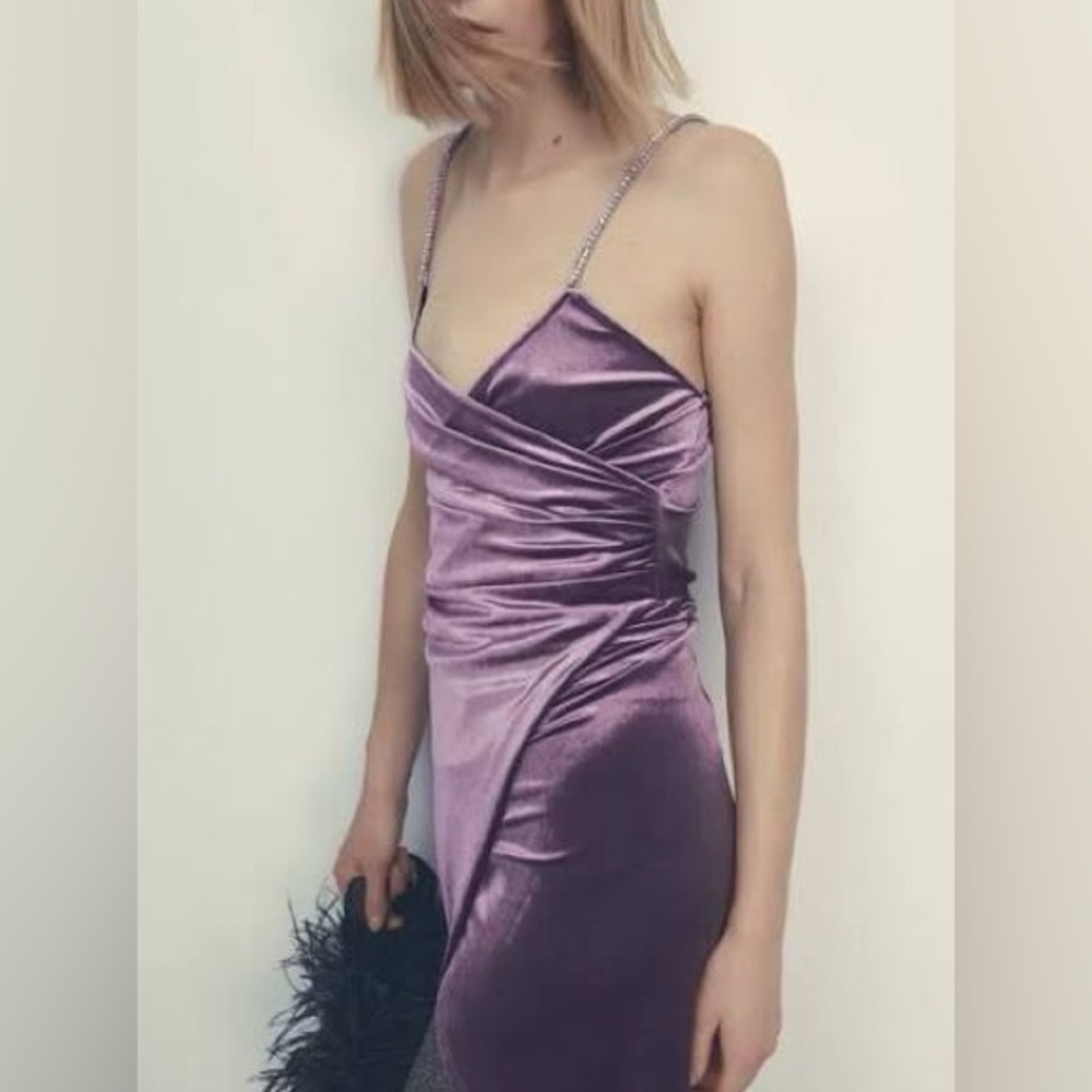Zara Purple Satin Dress (WORN ONCE)